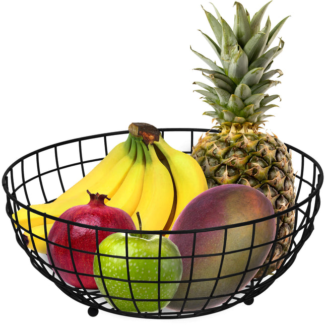 Fruitmand - Metalen Mand - Zwart - 28x11 cm