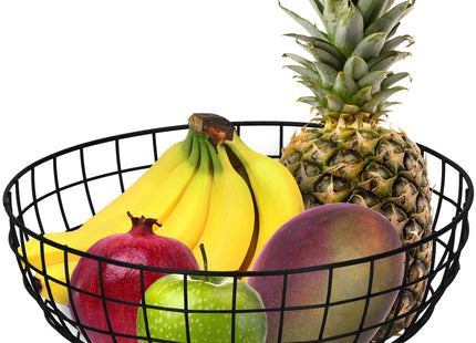 Fruitmand - Metalen Mand - Zwart - 28x11 cm