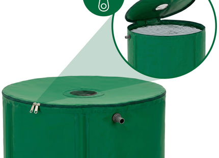 Regenton - Regenwatertank - Opvouwbaar - Met Kraan - 2 Kranen - 100 L