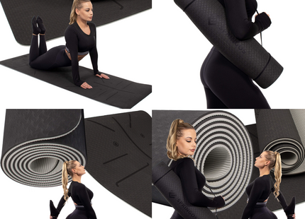 Yoga Mat | Extra Dik (6 mm) | Zwart/Grijs