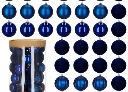 Kerstballen | 36 Stuks | 6,5 cm | Marineblauw