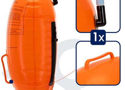 Zwemboei - Voor Openwaterzwemmen - Zwemveiligheidsboei - Incl. drybag /Saferswimmer/Safe swimmer/ 20 Liter / Reddingsfluitje - Oranje