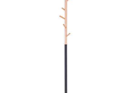 Kapstok Staand | Kapstok | 6 Haken | 180 cm | Metaal | Zwart/Houtkleurig