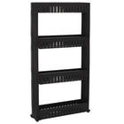 Keukentrolley | Keukentrolley Op Wieltjes | Badkamer Trolley | Opbergrek | 4 Niveaus | 101.5 x 54 x 12.5 cm | Zwart