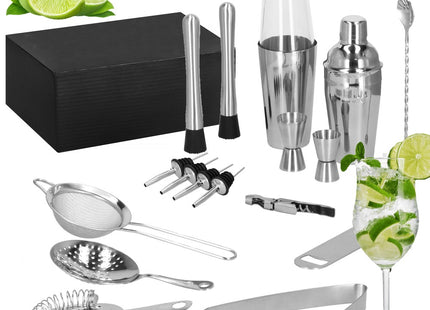 Cocktail Set | 18-Delige Cocktail Shaker Set | RVS | Zilverkleurig