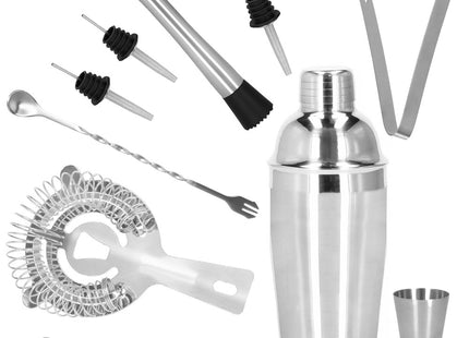 Cocktail Set | 11-Delige Cocktail Shaker Set | 550 ml | Zilverkleurig