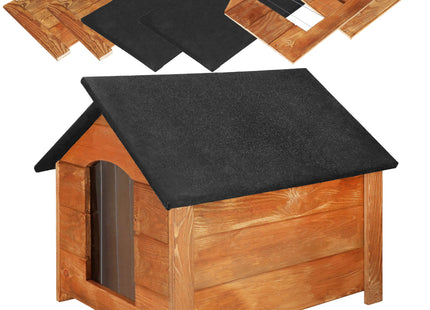 Hondenhuis - Hondenhok - Dog House - Geïsoleerd - Voor Buiten - Weersbestendig - Hout - Zwart