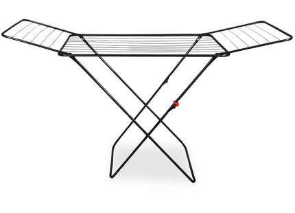 Droogrek - Wasrek - Droogtoren - Inklapbaar - Draaibaar - Zwart - Staal - Kunststof - 171 x 53,5 x 97 Cm