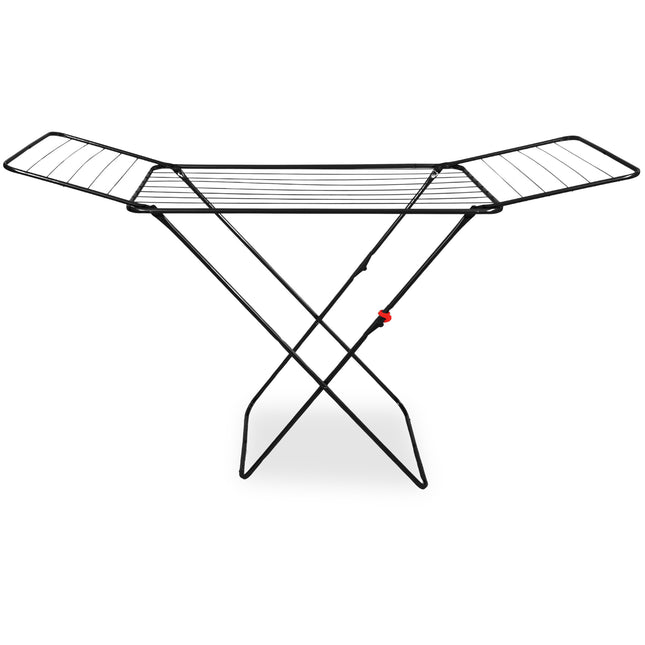 Droogrek - Wasrek - Droogtoren - Inklapbaar - Draaibaar - Zwart - Staal - Kunststof - 171 x 53,5 x 97 Cm