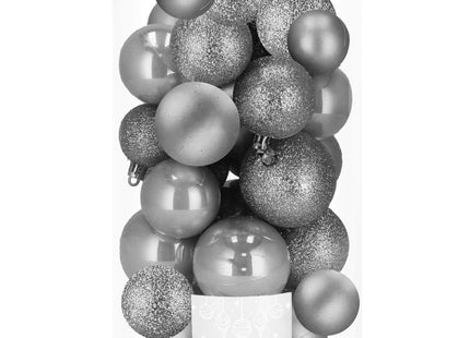 Kerstballen | 30 Stuks | 6/5/4 cm | Grijs