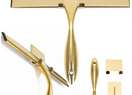 Douchewisser - Raamwisser - Incl. Ophang Haak - Badkamer Accessoires -  Goud - 25 x 18,5 Cm