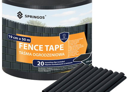 Vlechtband | Privacyfolie | Vlechtband Voor Tuinafsluiting | PVC | 50 m | 450 g/m² | 19 Cm | Antraciet