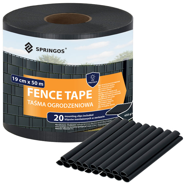 Vlechtband | Privacyfolie | Vlechtband Voor Tuinafsluiting | PVC | 50 m | 450 g/m² | 19 Cm | Antraciet