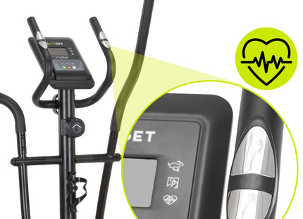 Crosstrainer - Hartslagfunctie - Bluetooth - Crosstrainers Fitness - Magnetische weerstand - 130 Kg - 8 Weerstandsniveaus - LCD Scherm - Anti-Slip