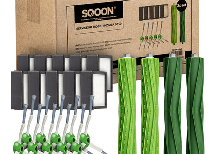 SQOON® Serviceset XL geschikt voor iRobot Roomba i3, i3+, i7, i7+, i4, i6, i6+, i8, i8+, E5, E6, E7, (niet j7 , j7+) - Perfect voor grondige reiniging en eenvoudig zelf te installeren