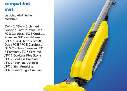 SQOON® Serviceset Rollers geschikt voor Kärcher FC 5 / FC 7 - Grijs - Gelijk aan model: 2.055-006.0 - Microvezelsrollers - 4 Stuks