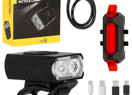 Fietslamp | Fietslicht | Fietsverlichting | Achterlicht fiets | LED | USB | 1000 lumen | Zwart