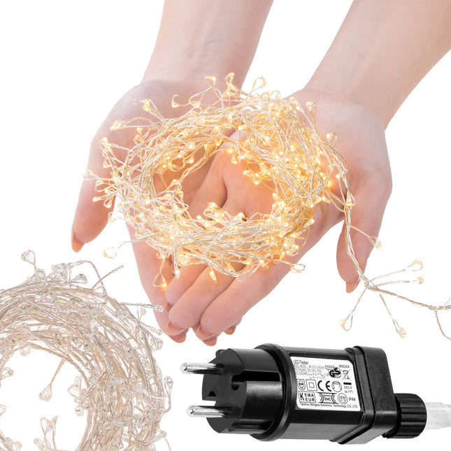 Kerstboomverlichting - 300 LED - Microdraden - 3 M - Warm Wit