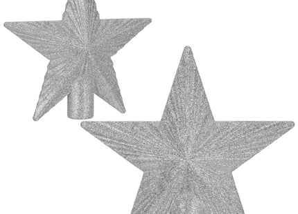 Kerstboom Piek | Ster | 21 cm | Zilver | Glitter