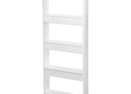 Keukentrolley | Keukentrolley Op Wieltjes | Badkamer Trolley | Opbergrek | 5 Niveaus | 131.5 x 54 x 12.5 cm | Wit