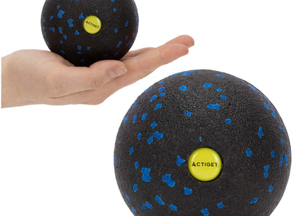 Massage Bal | Triggerpoint Bal | Lacrosse Bal | Massage | Blauw/Zwart | 8 cm
