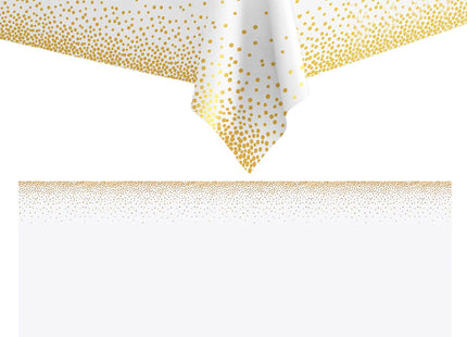 Tafelzeil - Tafelkleed - Waterdicht - Afwasbaar - Wit - Goud - 272 x137 CM