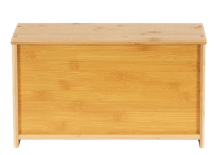 Broodtrommel Voor Op Het Aanrecht - Broodmand - Metaal - Bamboe Deksel - Naturel - 20 X 40 X 23 CM