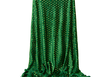 Plaid | Sprei | Deken | 150 x 200 cm | Pluche | Groen/Goud