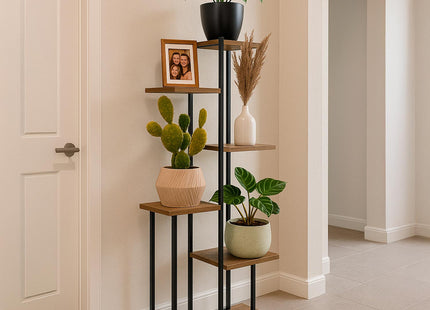 Plantenrek - Plantenstandaard - Bloemenstandaard - Bloementrap - Metaal - 6 - Laags - 60 X 20 X 113 CM