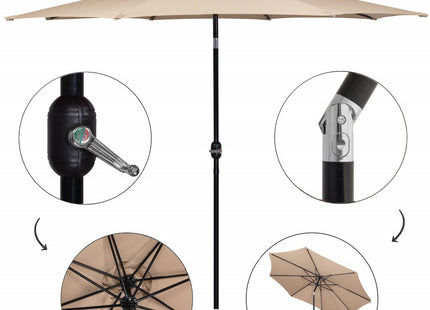 Parasol | Parasols | Kantelbaar | Met Ventilatie | Taupe | 300 cm