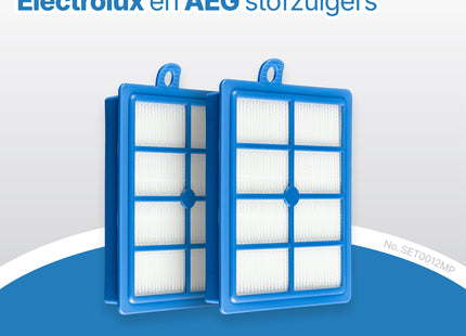 SQOON® HEPA Filterset 2x geschikt voor stofzuigers van Philips, AEG & Electrolux - - 2 STUKS - Gelijk aan model: FC8031