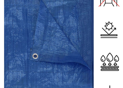 Afdekzeil | Dekzeil | Zeildoek | Waterdicht | PVC | 10 x 8 m | 60 g/m2 | Blauw