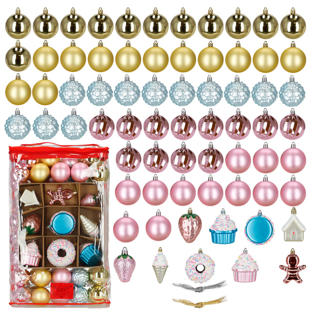 Kerstballen | 69 Stuks | Veelkleurig  | Ornamenten