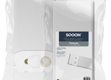 SQOON® Stofzuigerzakken  Geschikt voor Festool CT / CTL / MINI / MIDI (tot 2019) - 5 Stuks