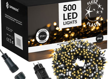 Kerstverlichting | 27,5 m | 500 LED | Warm Wit + Koud Witte Flits