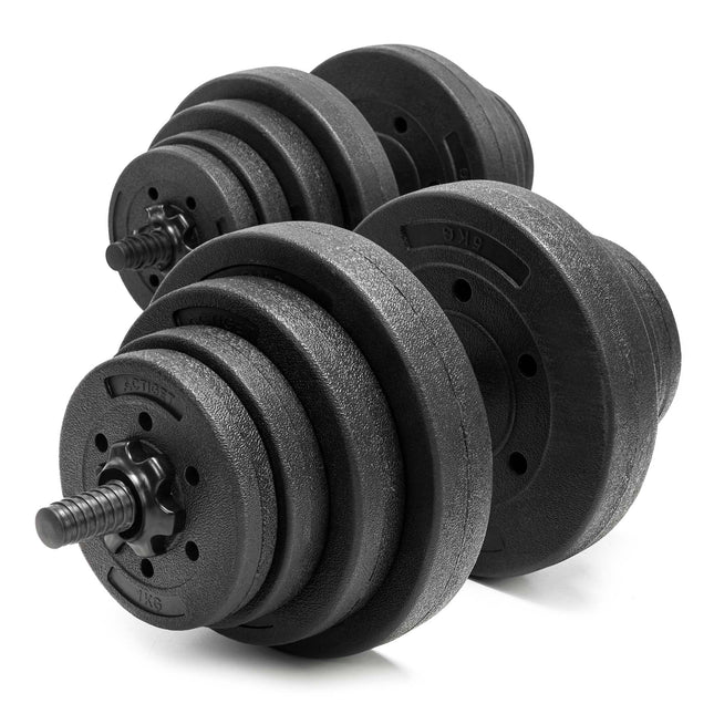 Dumbellset - 20 KG - Complete Set - Thuis Sporten - Zwart