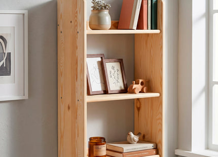 Wandplank - Boekenplank - Ophangbaar - Kruidenplank - Naturel - Grenenhout - 10 Kg - 74x45x20 cm - 2 Stuks - 3 Niveaus