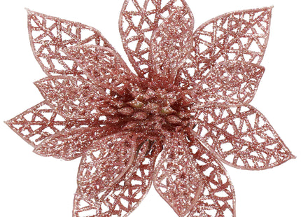 Kerstboomhanger | Met Clip | Ster van Bethlehem | Roze Glitter | 11 Cm