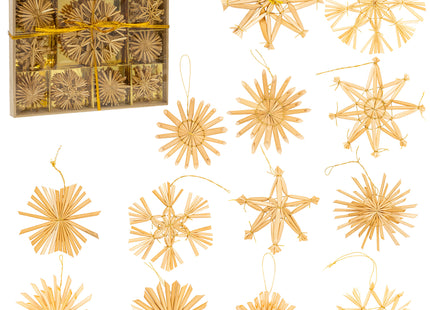 Kerstballen | 48 Stuks | Stro | Kerstversiering | Bruin