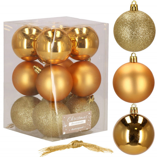 Kerstballen | 12 Stuks | 6 cm | Goud