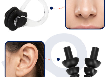 Duikbril - Zwembril - Inclusief Oordoppen En Neusklem - Verstelbaar - Unisex - Zwart/Wit