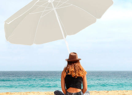 Parasol | Strand Parasol | Parasols | Opvouwbaar | 160 cm | Lichtgrijs | Metaal