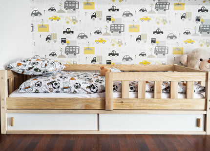 Kinderbed  - Veiligheid - Kasten - Hout - Lichtbruin - 160 x 80cm