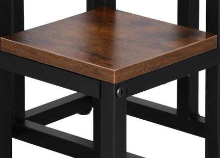 Plantenrek | Plantenstandaard | Plantentrap | 4 Niveaus | Metaal | Hout | Zwart | Donkerbruin