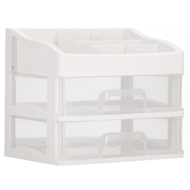 Make Up Organizer | Sieradendoos | Meerdere vakken | Lade Kast | Wit | 23x16,5x20cm