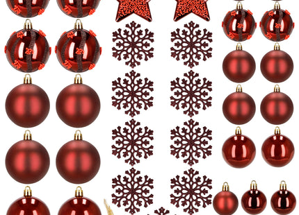 Kerstballen | 40 Stuks | Rood | Onbreekbaar