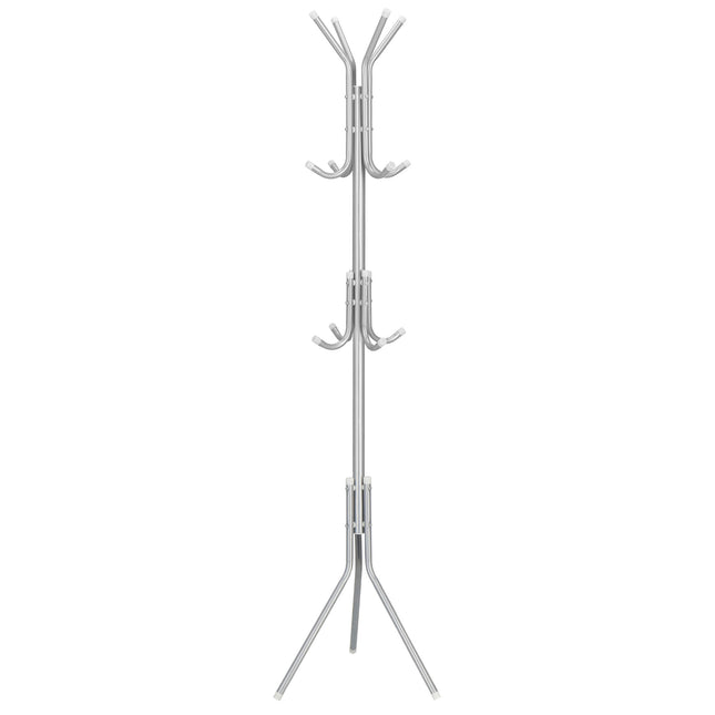Staande Kapstok | Metaal | 12 Haken | Zilveren | 173 cm