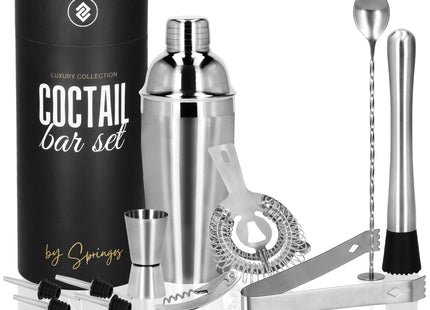 Cocktail Set | 11-Delige Cocktail Shaker Set | Bartenderset |  RVS | Zilverkleurig | 750 Ml