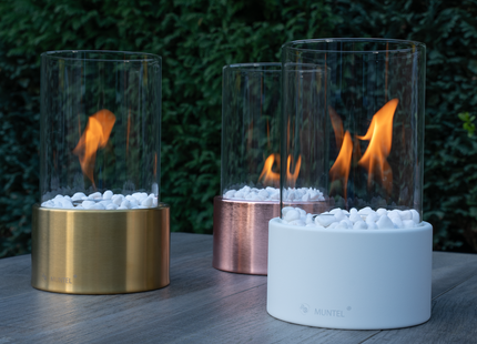 Bio Ethanol Sfeerhaard | Tafelhaard | Binnen & Buiten | Rond | Goud | ⌀ 15 CM