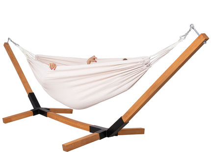 Hangmatstandaard |  Eenvoudige Montage | Weerbestendig | 300 x 100 cm | Hout/Zwart